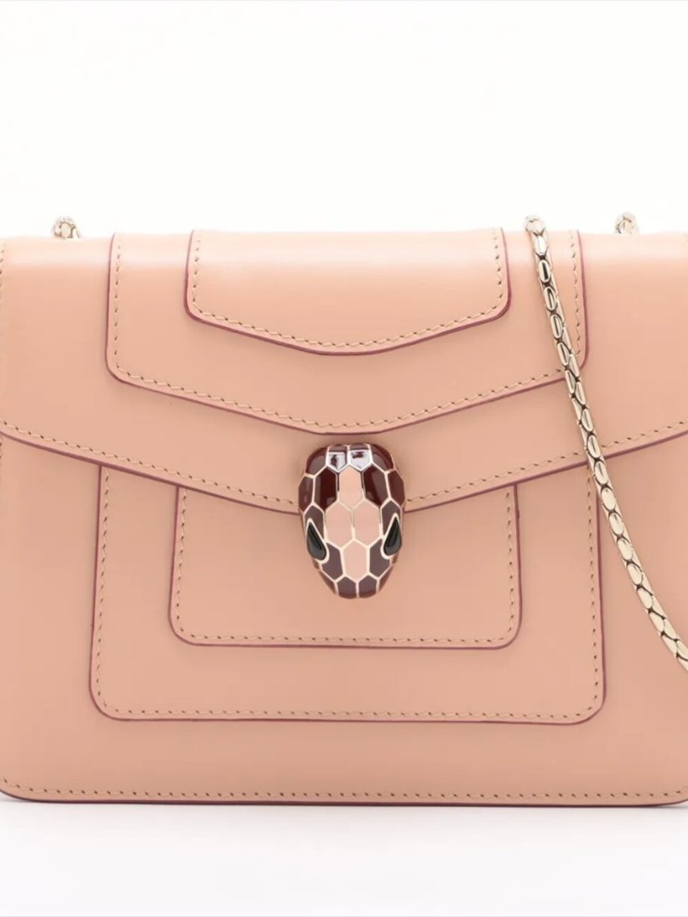 $4400 Retail Bvlgari Serpenti Flap O19 MOG